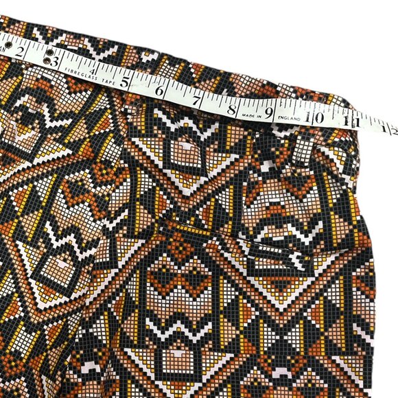H&M Slim Fit Pants Sz 2 Aztec Tribal Side Zip Flat Front 1 Faux Back Pocket - Picture 10 of 14